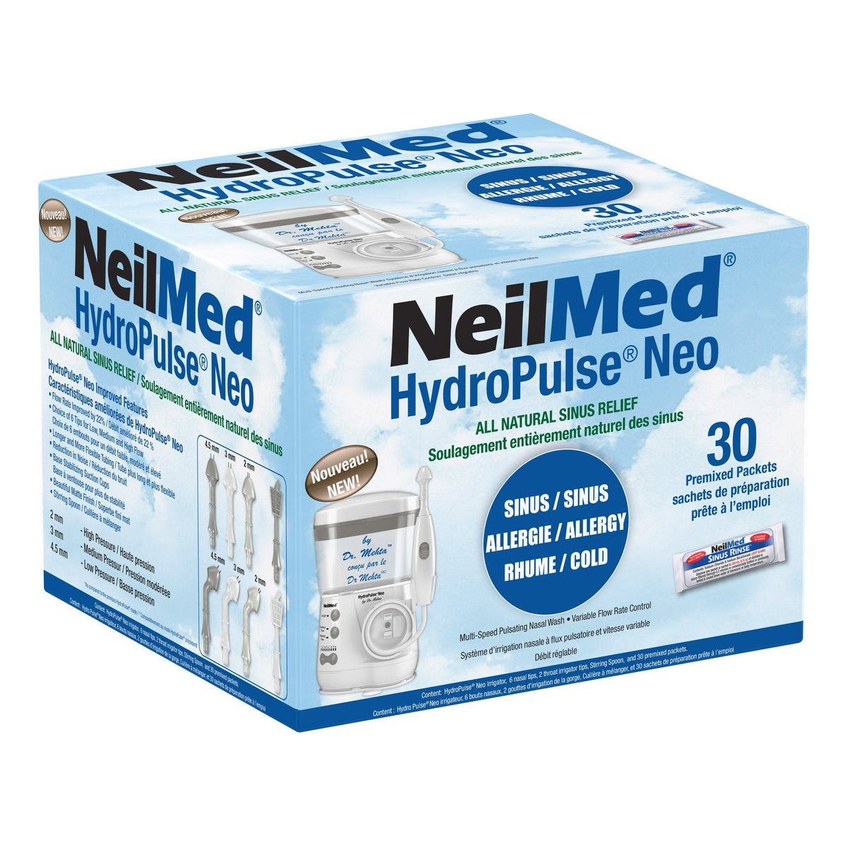 NeilMed HydroPulse Neo 電動洗鼻器 + 30包鹽水包 | 海外代購-Medicines-FIT MART 香港智能健康及運動生活用品專門店：筋膜槍、瑜伽輔助工具、智能健身設備