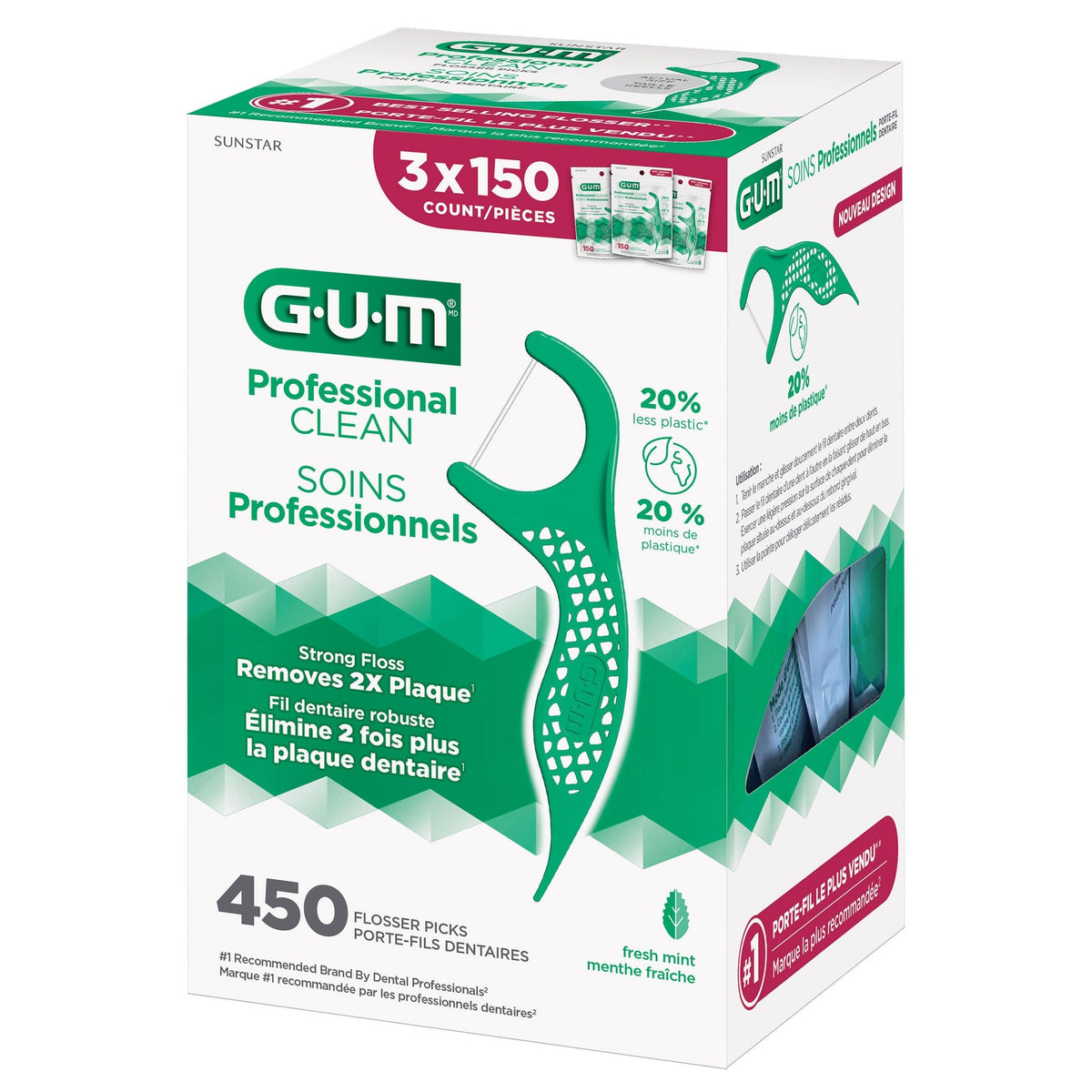 GUM 薄荷牙線棒 (150Units)｜Fitmart 加拿大直送-個人護理-FIT MART 香港智能健康及運動生活用品專門店：筋膜槍、瑜伽輔助工具、智能健身設備