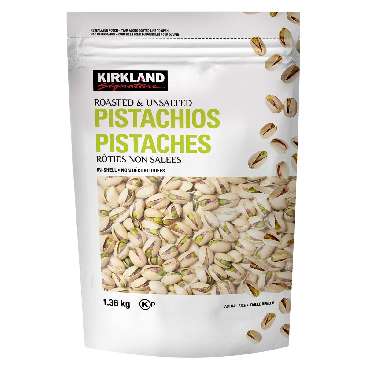 Kirkland Signature 烘焙無鹽原殼開心果 可重封袋 (1.36kg) 產品圖片 1－Fitmart 加拿大直送健康選品