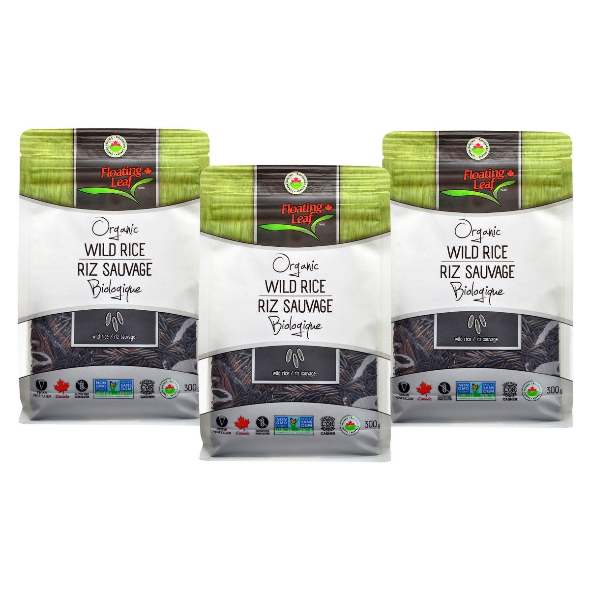 Floating Leaf 有機加拿大野米 無麩質 (300g x 3包) 產品圖片 1－Fitmart 加拿大直送健康選品