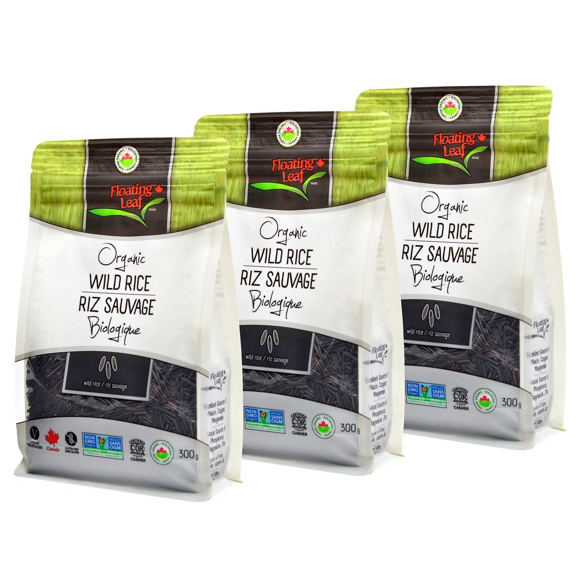 Floating Leaf 有機加拿大野米 無麩質 (300g x 3包) 產品圖片 2－Fitmart 加拿大直送健康選品