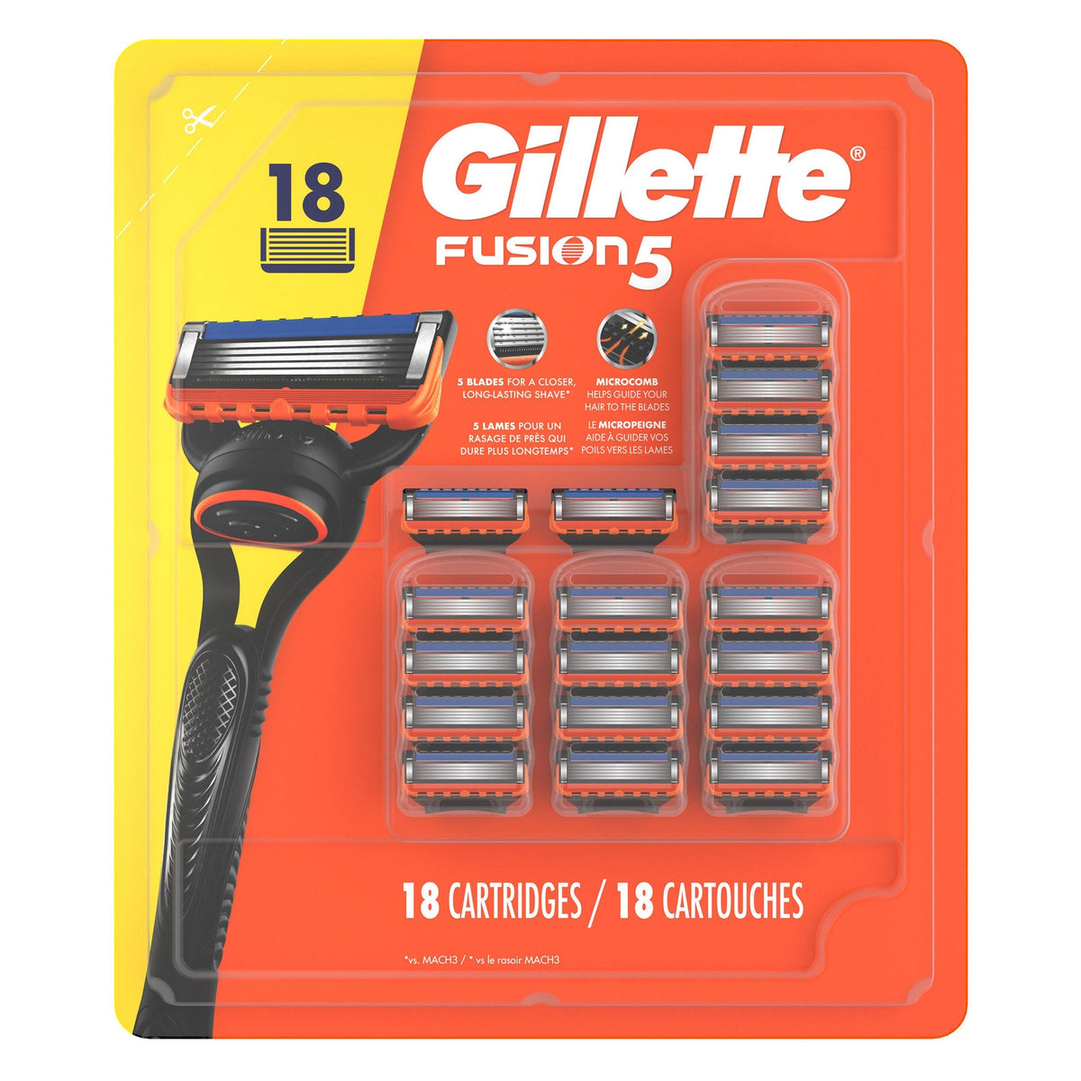 Gillette 剃鬚刀片補充裝 (18-count)｜Fitmart 加拿大直送-個人護理-FIT MART 香港智能健康及運動生活用品專門店：筋膜槍、瑜伽輔助工具、智能健身設備