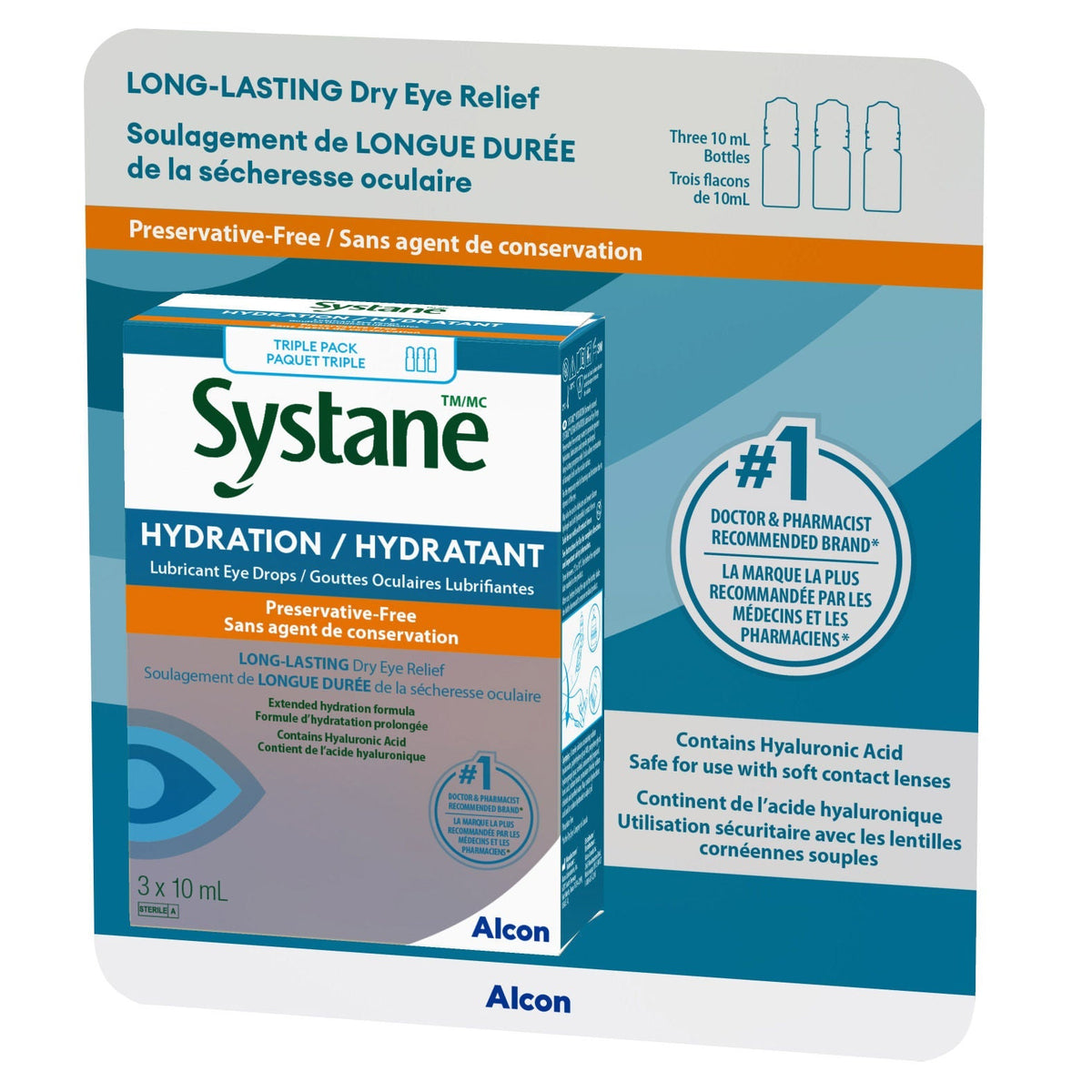 Systane Hydration 長效滋潤乾眼滴眼液 (10mL x 3樽)-Eye Drops-FIT MART 香港智能健康及運動生活用品專門店：筋膜槍、瑜伽輔助工具、智能健身設備