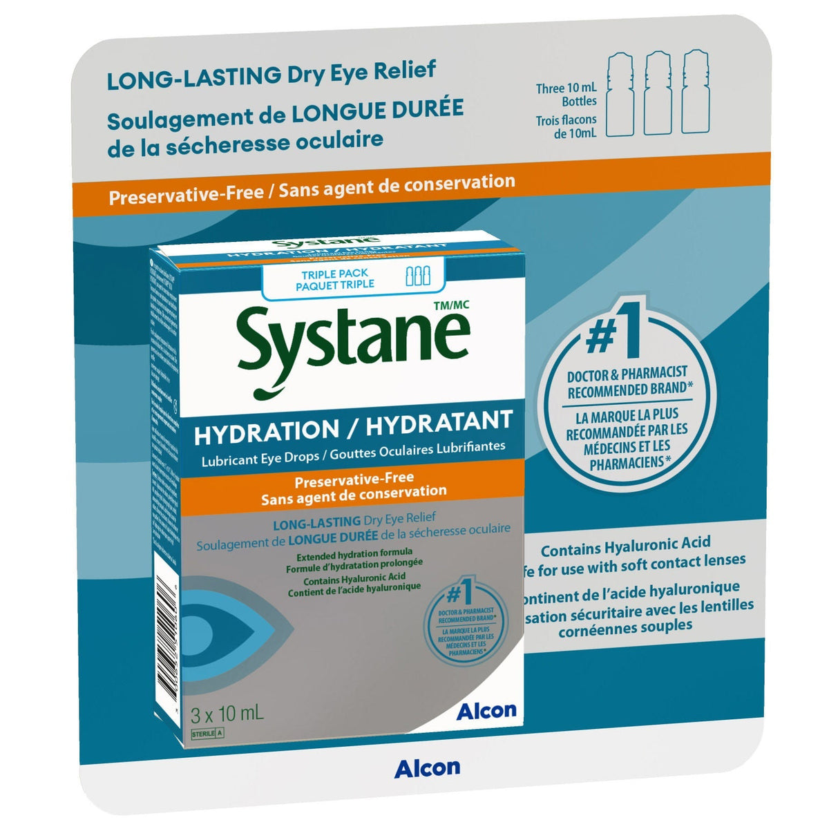 Systane Hydration 長效滋潤乾眼滴眼液 (10mL x 3樽)-Eye Drops-FIT MART 香港智能健康及運動生活用品專門店：筋膜槍、瑜伽輔助工具、智能健身設備