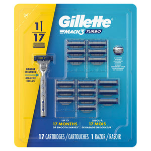 Gillette Mach3剃鬚刀連刀片套裝 (17Cartridges)｜Fitmart 加拿大直送-個人護理-FIT MART 香港智能健康及運動生活用品專門店：筋膜槍、瑜伽輔助工具、智能健身設備