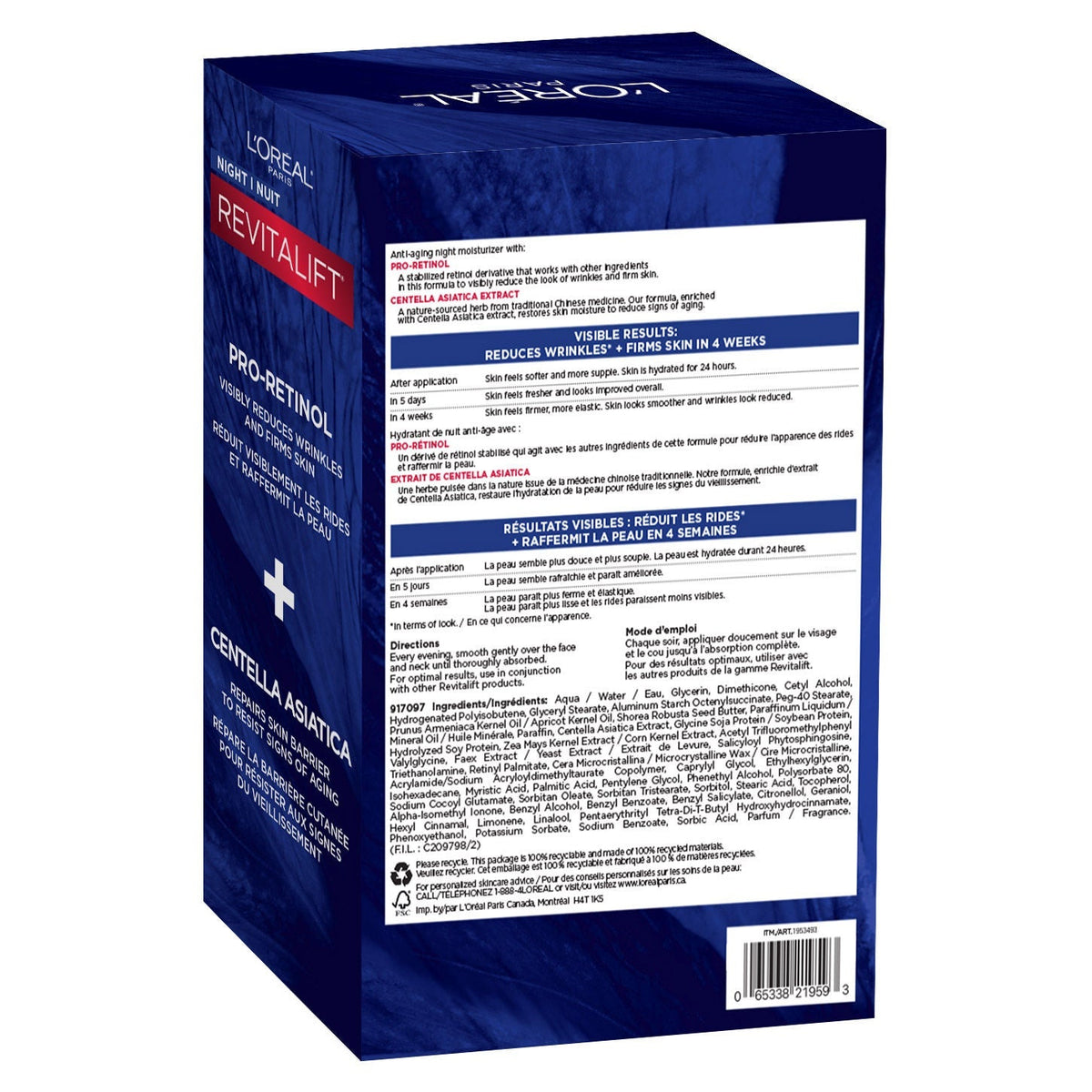 L'Oréal Paris Revitalift 抗皺緊緻晚霜 (50mL x 2罐) 產品圖片 2－Fitmart 加拿大直送健康選品