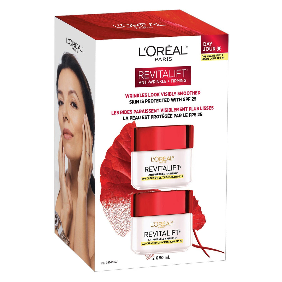 L'Oréal Paris Revitalift 抗皺緊緻日霜 SPF 25 (50mL x 2罐) 產品圖片 1－Fitmart 加拿大直送健康選品