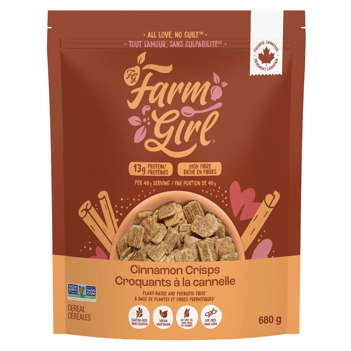 Farm Girl 無麩質肉桂脆脆高蛋白早餐穀物 13g蛋白質 (680g)-Food-FIT MART 香港智能健康及運動生活用品專門店：筋膜槍、瑜伽輔助工具、智能健身設備