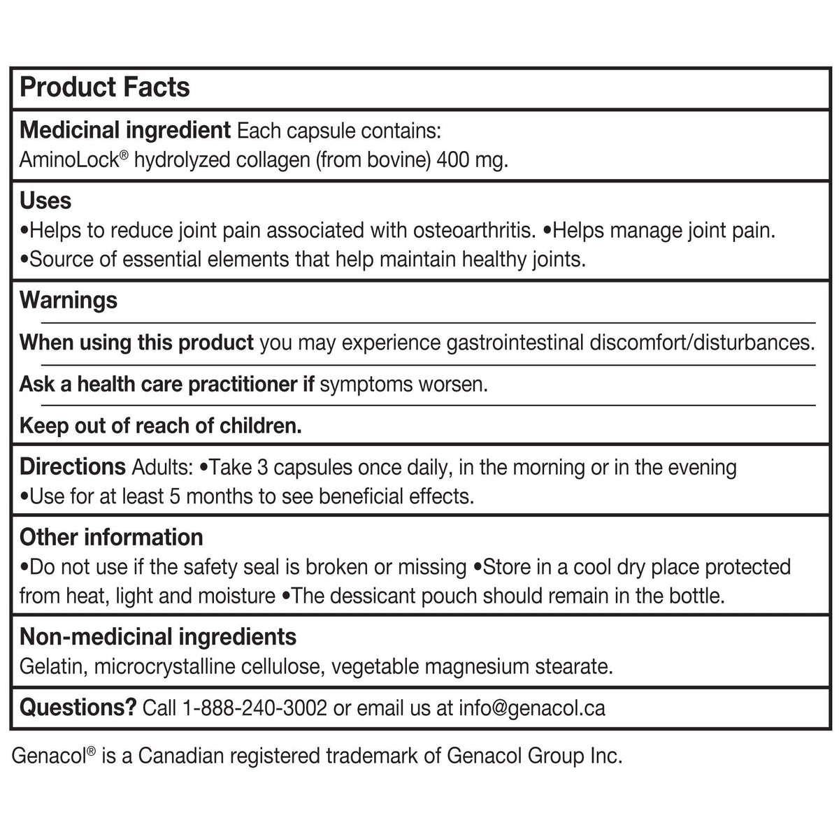 Genacol Original 原味水解膠原蛋白膠囊 (270粒)-Supplements-FIT MART 香港智能健康及運動生活用品專門店：筋膜槍、瑜伽輔助工具、智能健身設備