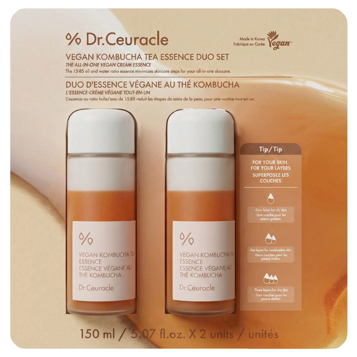 Dr. Ceuracle Kombucha Tea 紅茶菌保濕精華水 (150mL x 2支) 產品圖片 1－Fitmart 加拿大直送健康選品