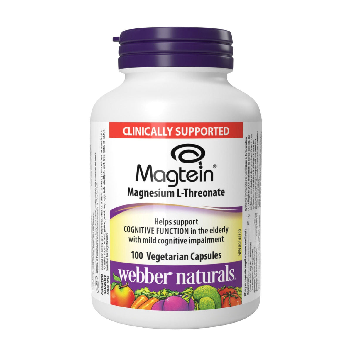 Webber Naturals Magtein® L-蘇糖酸鎂素食膠囊 (100粒)-Supplements-FIT MART 香港智能健康及運動生活用品專門店：筋膜槍、瑜伽輔助工具、智能健身設備