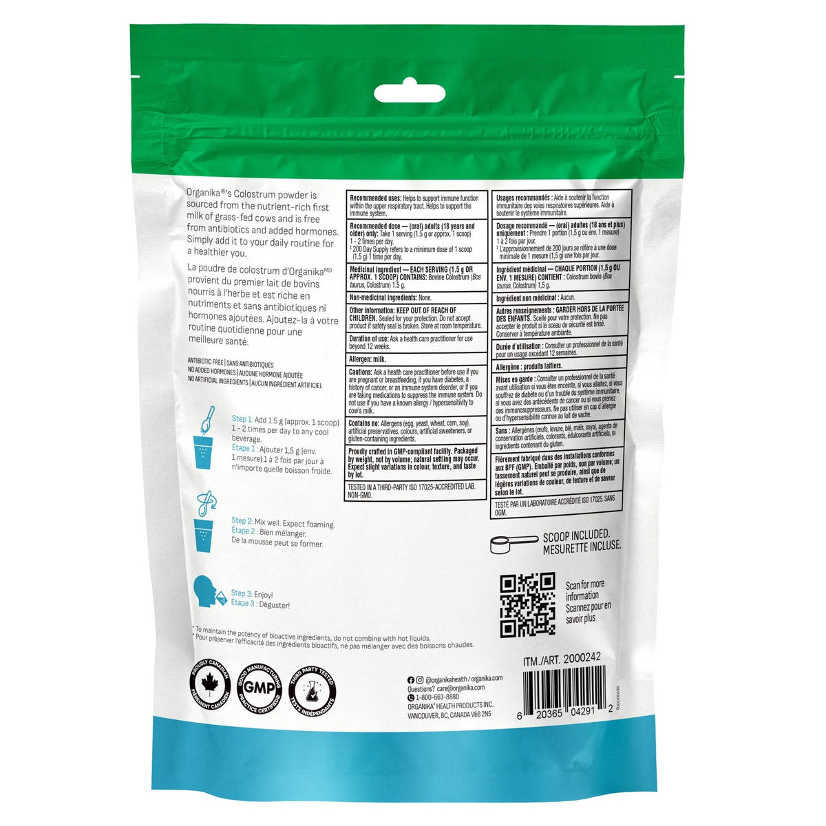 Organika 牛初乳粉 Colostrum (300g) | 海外代購-Supplements-FIT MART 香港智能健康及運動生活用品專門店：筋膜槍、瑜伽輔助工具、智能健身設備