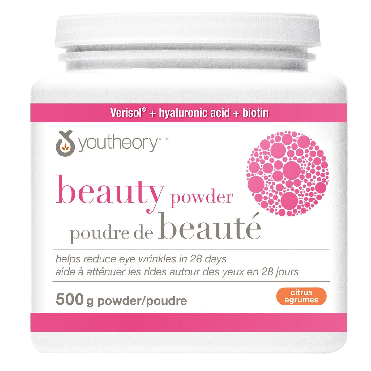 Youtheory Beauty Powder 美肌膠原蛋白粉 + 玻尿酸 + 生物素 柑橘味 500g | 海外代購-Supplements-FIT MART 香港智能健康及運動生活用品專門店：筋膜槍、瑜伽輔助工具、智能健身設備
