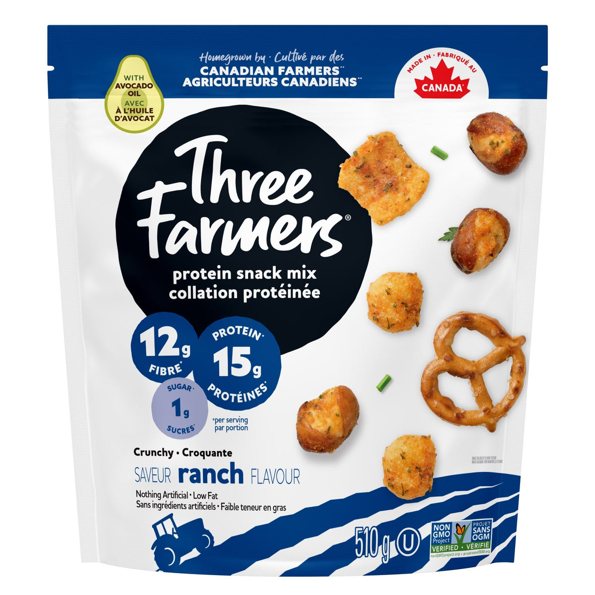 Three Farmers 牧場風味高蛋白脆脆零食混合物 (510g) 產品圖片 1－Fitmart 加拿大直送健康選品
