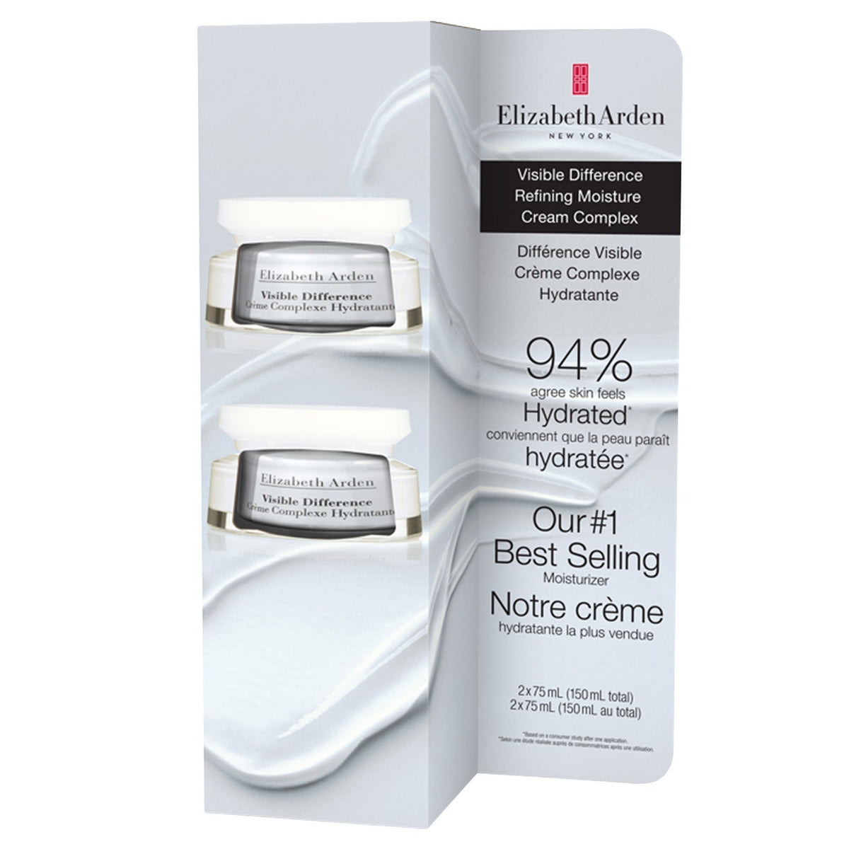 Elizabeth Arden Visible Difference 水潤面霜 (75mL x 2罐) 產品圖片 1－Fitmart 加拿大直送健康選品