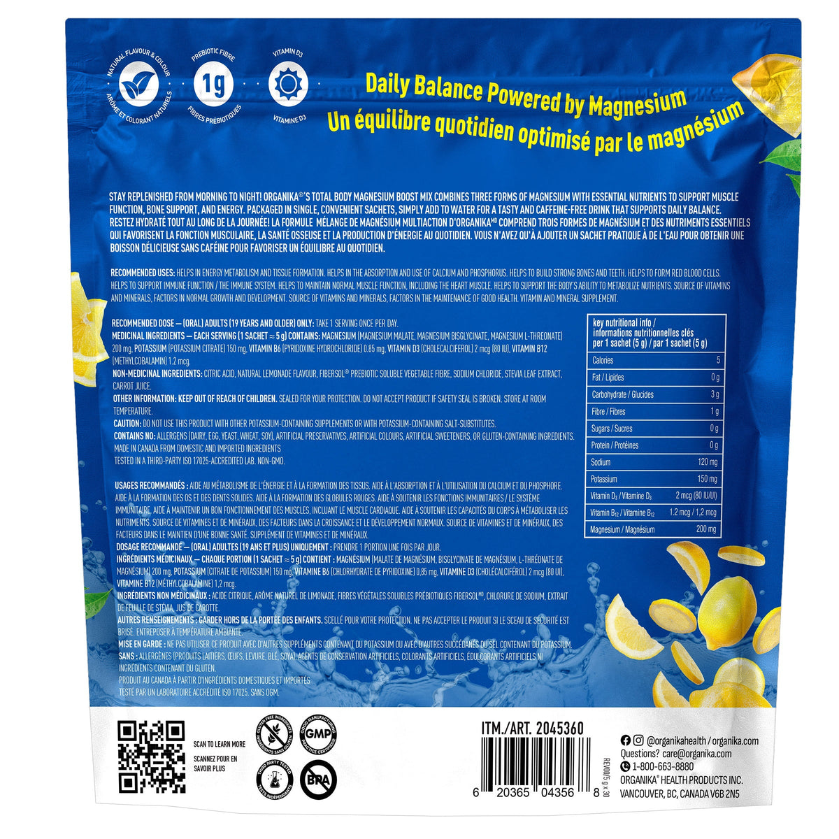 Organika Total Body Magnesium Boost 全身鎂補充粉 (30包) | 海外代購-Supplements-FIT MART 香港智能健康及運動生活用品專門店：筋膜槍、瑜伽輔助工具、智能健身設備