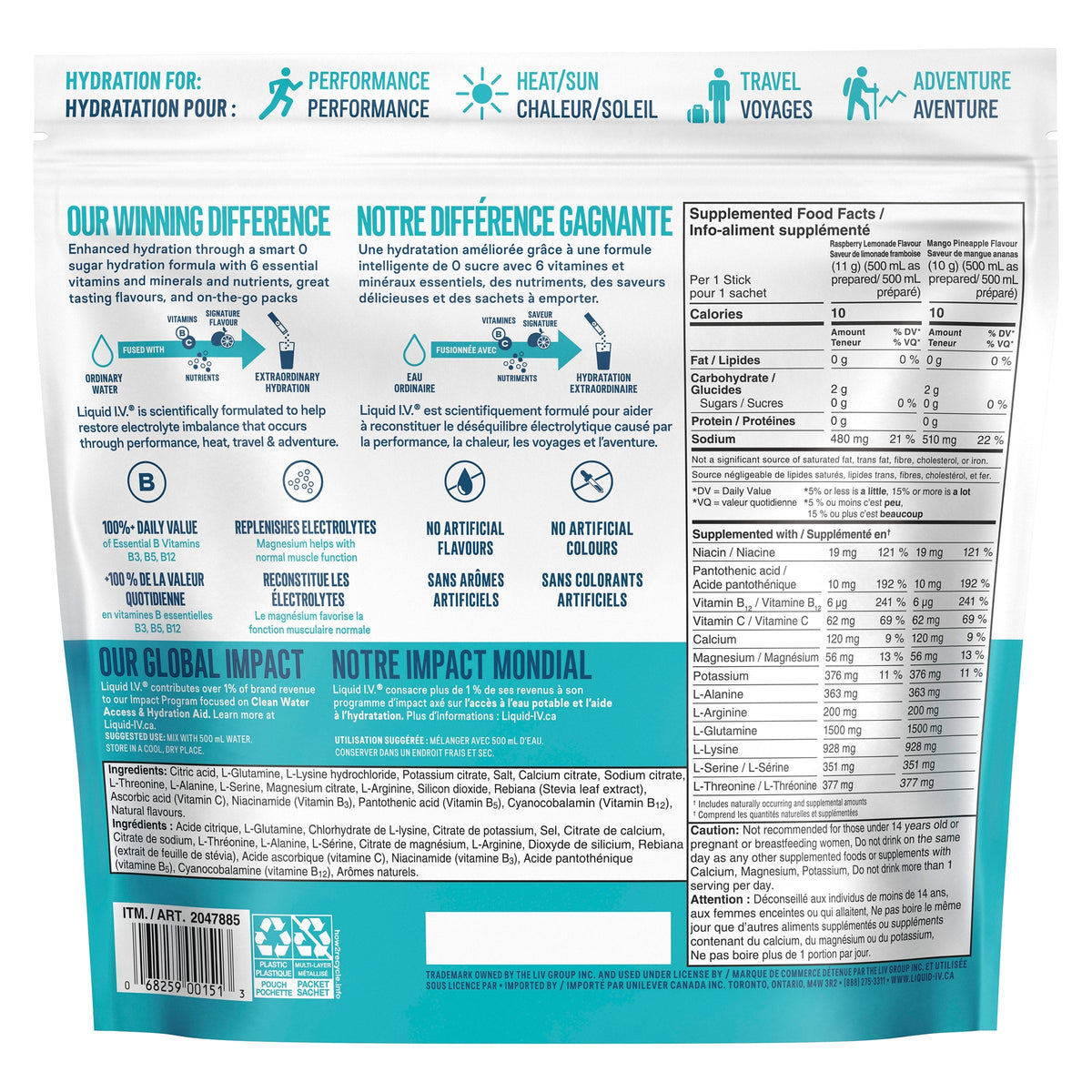 Liquid I.V. 無糖電解質沖劑 (30包) 產品圖片 2－Fitmart 加拿大直送健康選品