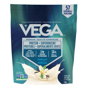 Vega Protein + Supergreens 植物蛋白蔬果粉 雲呢拿味 (2kg) 產品圖片 1－Fitmart 加拿大直送健康選品