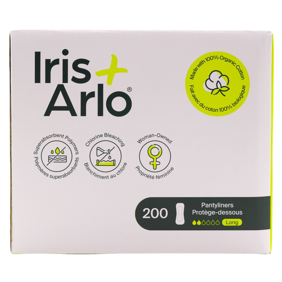 Iris + Arlo 有機棉長護墊 (200-count)｜Fitmart 加拿大直送-個人護理-FIT MART 香港智能健康及運動生活用品專門店：筋膜槍、瑜伽輔助工具、智能健身設備