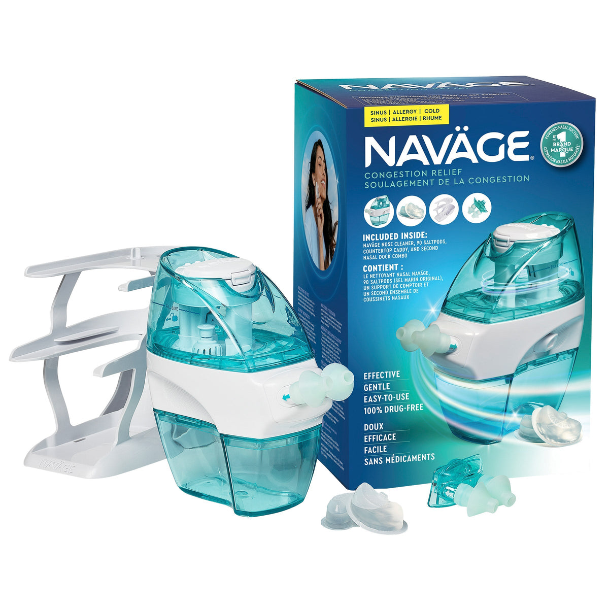 Navage 電動吸力洗鼻器套裝 (90粒 SaltPods + 雙鼻托 + 座枱架)-Medicines-FIT MART 香港智能健康及運動生活用品專門店：筋膜槍、瑜伽輔助工具、智能健身設備