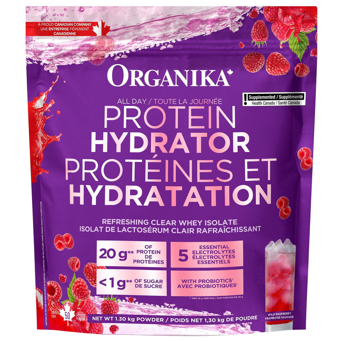 Organika Protein Hydrator 蛋白質電解補水粉 野莓味 (1.3kg) 產品圖片 1－Fitmart 加拿大直送健康選品