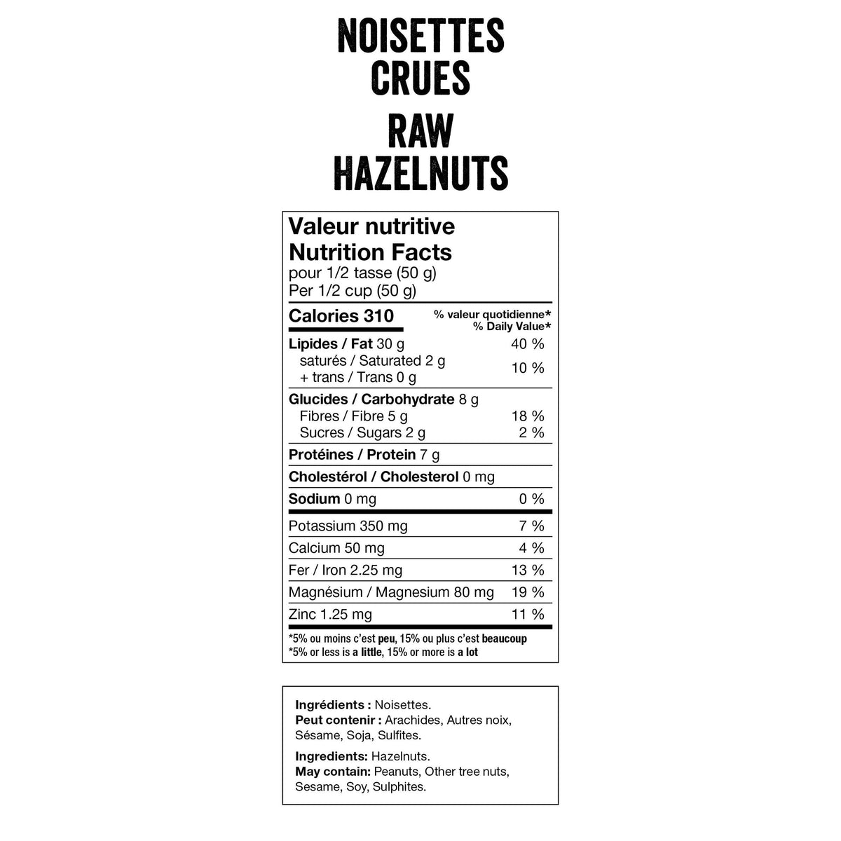 Bassé Plain Raw Hazelnuts 100% Natural Nuts (908g)