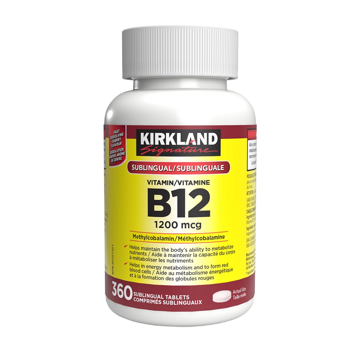 Kirkland Signature 維他命B12 1200mcg 櫻桃味舌下片 (360片) | 海外代購-Supplements-FIT MART 香港智能健康及運動生活用品專門店：筋膜槍、瑜伽輔助工具、智能健身設備