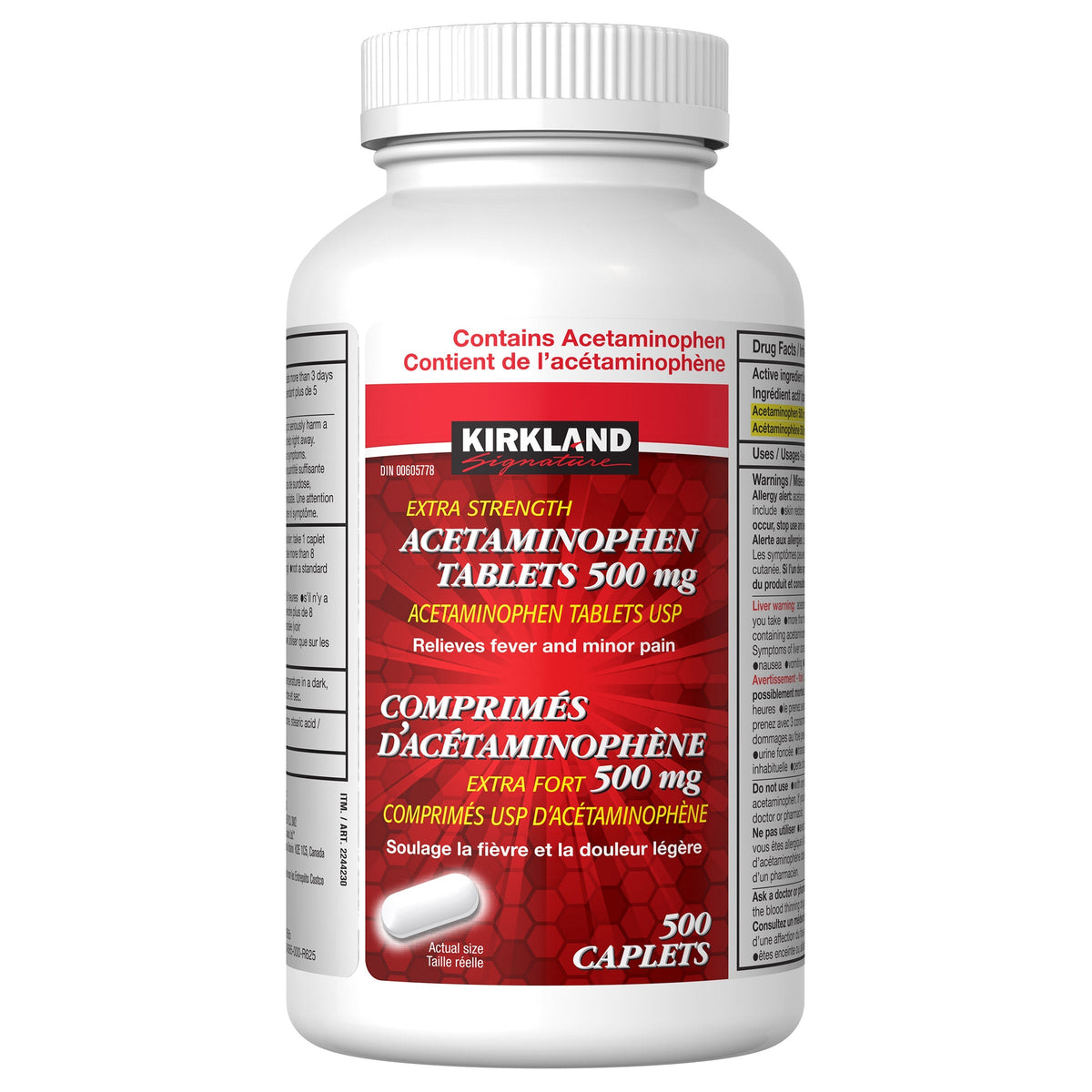 Kirkland Signature 特強 Acetaminophen 撲熱息痛止痛退燒片 500mg (500片) | 海外代購-Medicines-FIT MART 香港智能健康及運動生活用品專門店：筋膜槍、瑜伽輔助工具、智能健身設備