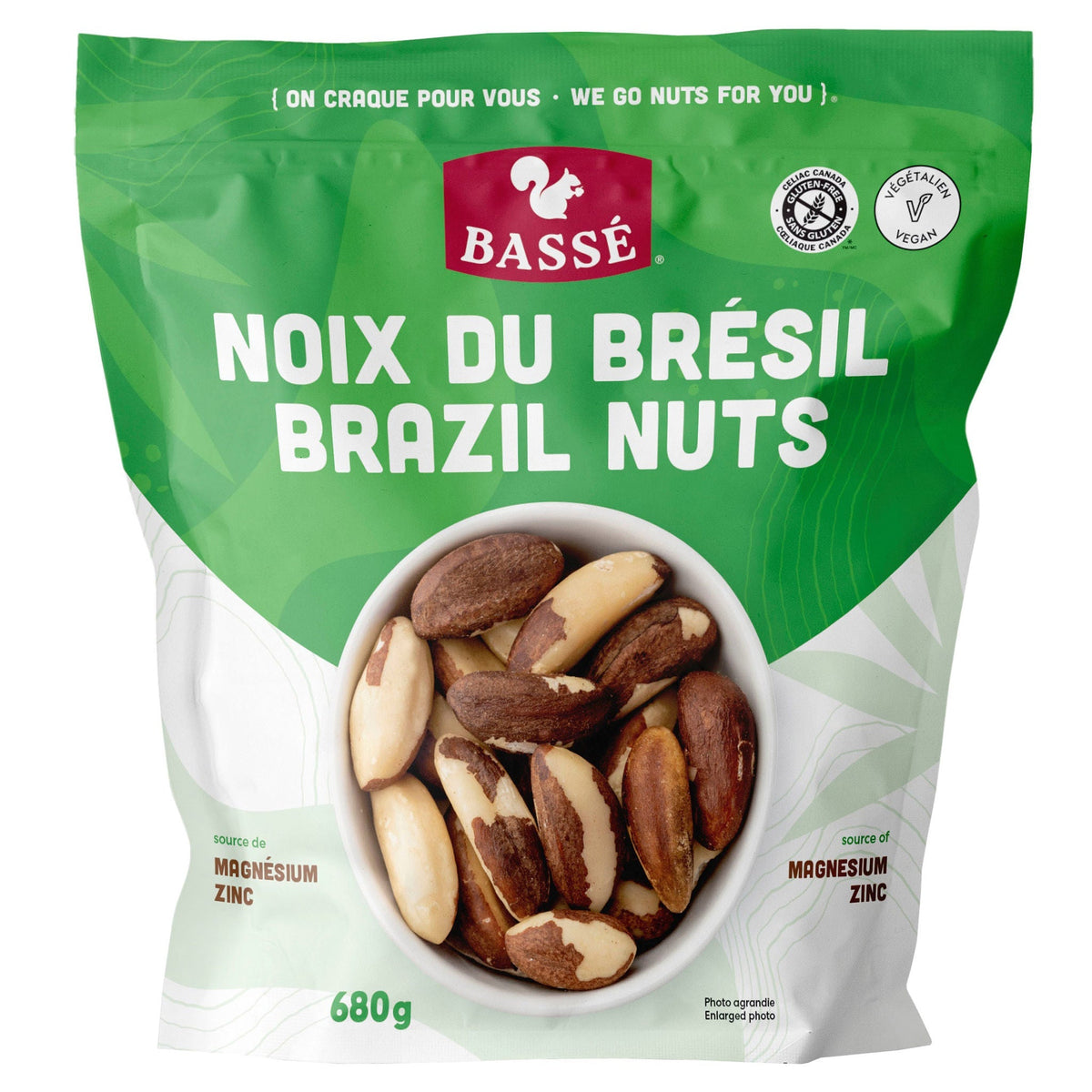 Bassé 原粒巴西果仁 無麩質純素 (680g) 產品圖片 1－Fitmart 加拿大直送健康選品
