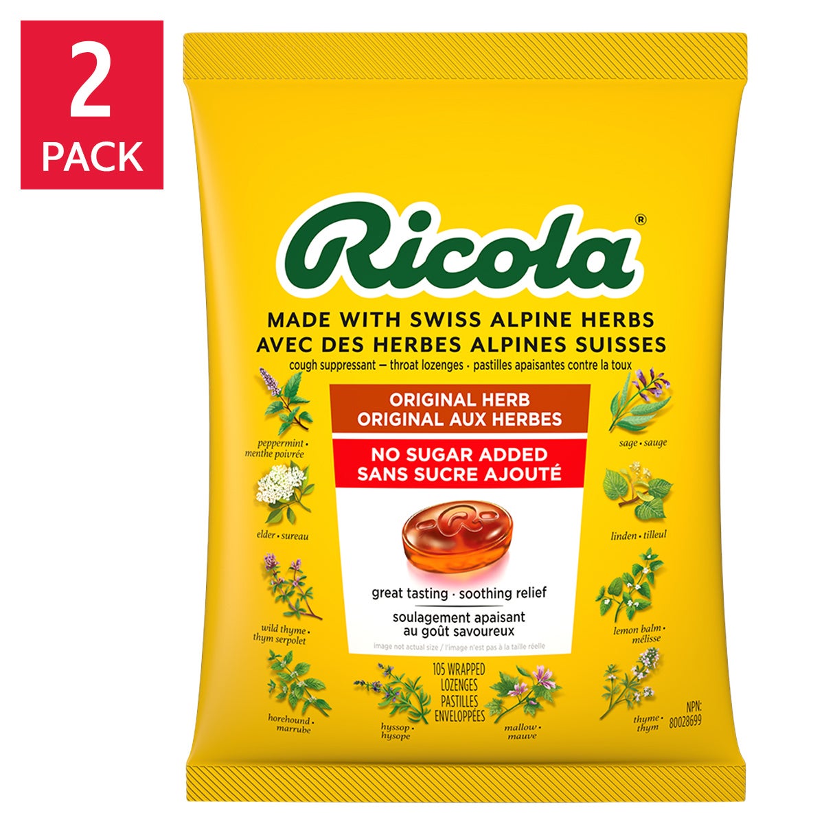 Ricola 瑞士原味13種香草潤喉糖 (105粒 x 2袋) | 海外代購-Medicines-FIT MART 香港智能健康及運動生活用品專門店：筋膜槍、瑜伽輔助工具、智能健身設備