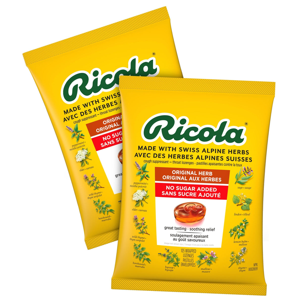 Ricola 瑞士原味13種香草潤喉糖 (105粒 x 2袋) | 海外代購-Medicines-FIT MART 香港智能健康及運動生活用品專門店：筋膜槍、瑜伽輔助工具、智能健身設備