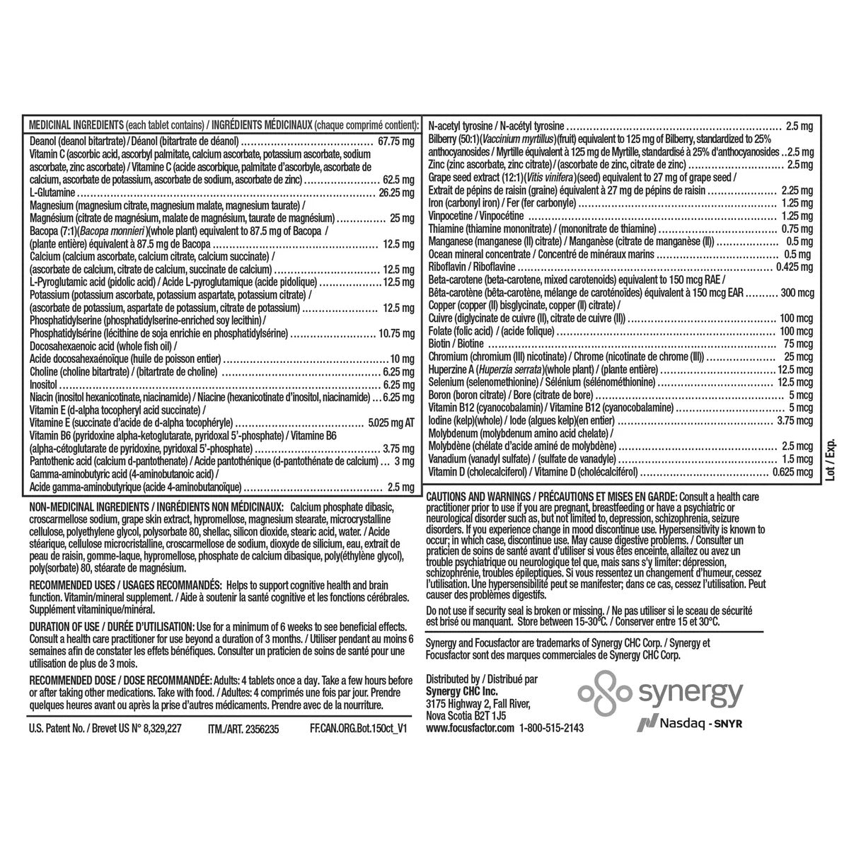 Focus Factor 美國 No.1 強效補腦營養片 (150粒) | 海外代購-Supplements-FIT MART 香港智能健康及運動生活用品專門店：筋膜槍、瑜伽輔助工具、智能健身設備
