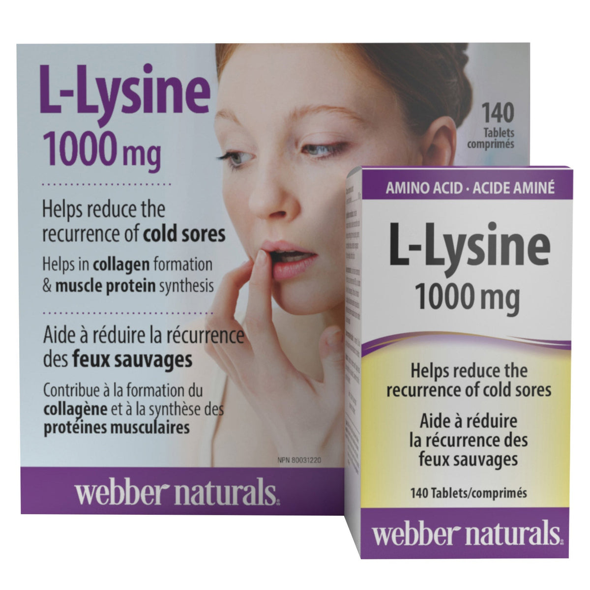 Webber Naturals L-Lysine 賴氨酸 1000mg (140片 x 2樽) | 海外代購-Supplements-FIT MART 香港智能健康及運動生活用品專門店：筋膜槍、瑜伽輔助工具、智能健身設備