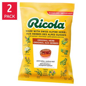 Ricola 瑞士原味香草無糖潤喉糖 (75粒 x 2袋)-Medicines-FIT MART 香港智能健康及運動生活用品專門店：筋膜槍、瑜伽輔助工具、智能健身設備