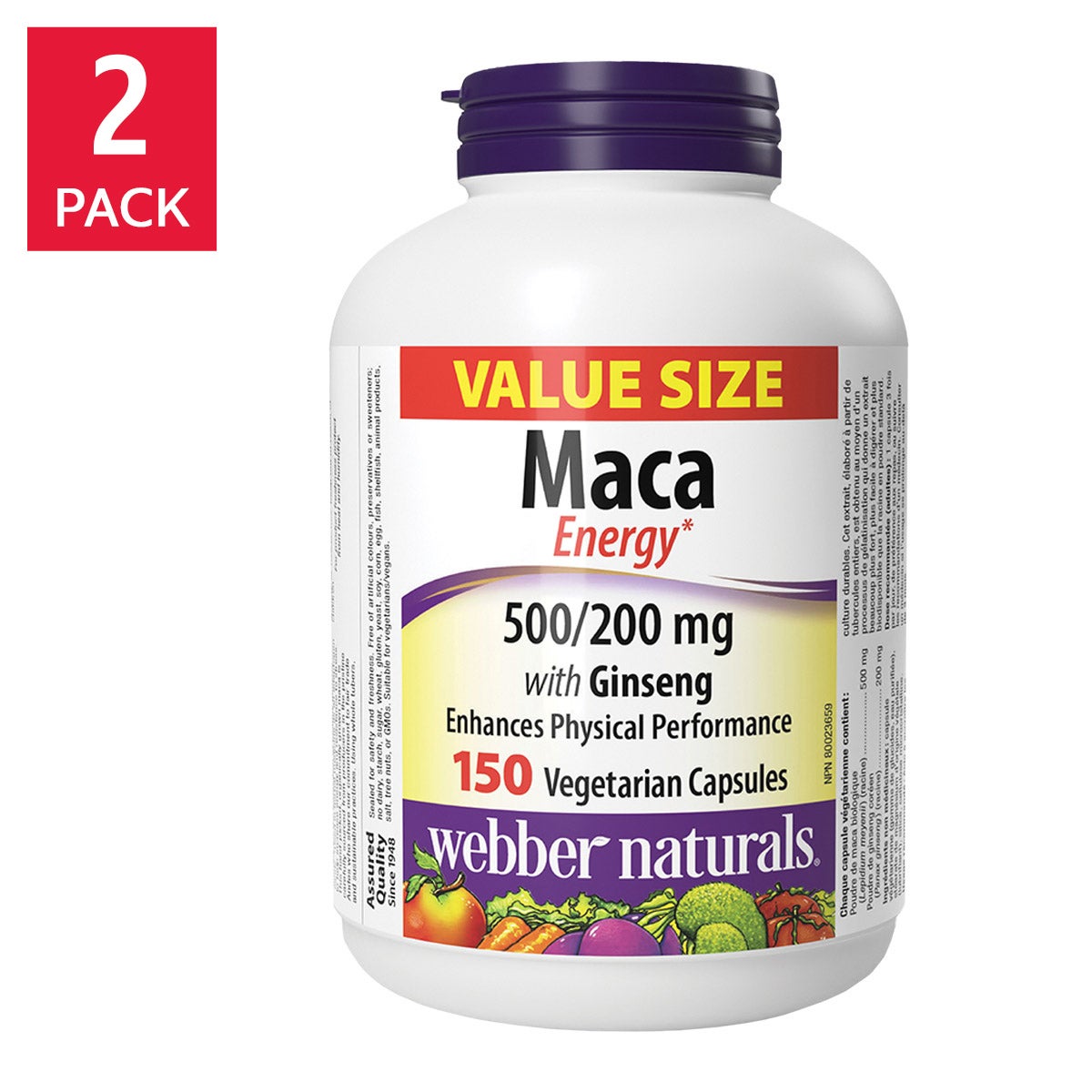 Webber Naturals Maca Energy 瑪卡 + 人參膠囊 (150粒 x 2樽)-Supplements-FIT MART 香港智能健康及運動生活用品專門店：筋膜槍、瑜伽輔助工具、智能健身設備
