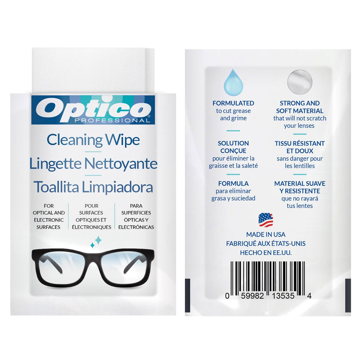 Optico 專業眼鏡及電子屏幕清潔濕巾 (99片 x 2盒) 產品圖片 3－Fitmart 加拿大直送健康選品