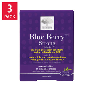 New Nordic Blue Berry Strong 藍莓葉黃素護眼片 (60片 x 3盒) | 海外代購-Supplements-FIT MART 香港智能健康及運動生活用品專門店：筋膜槍、瑜伽輔助工具、智能健身設備