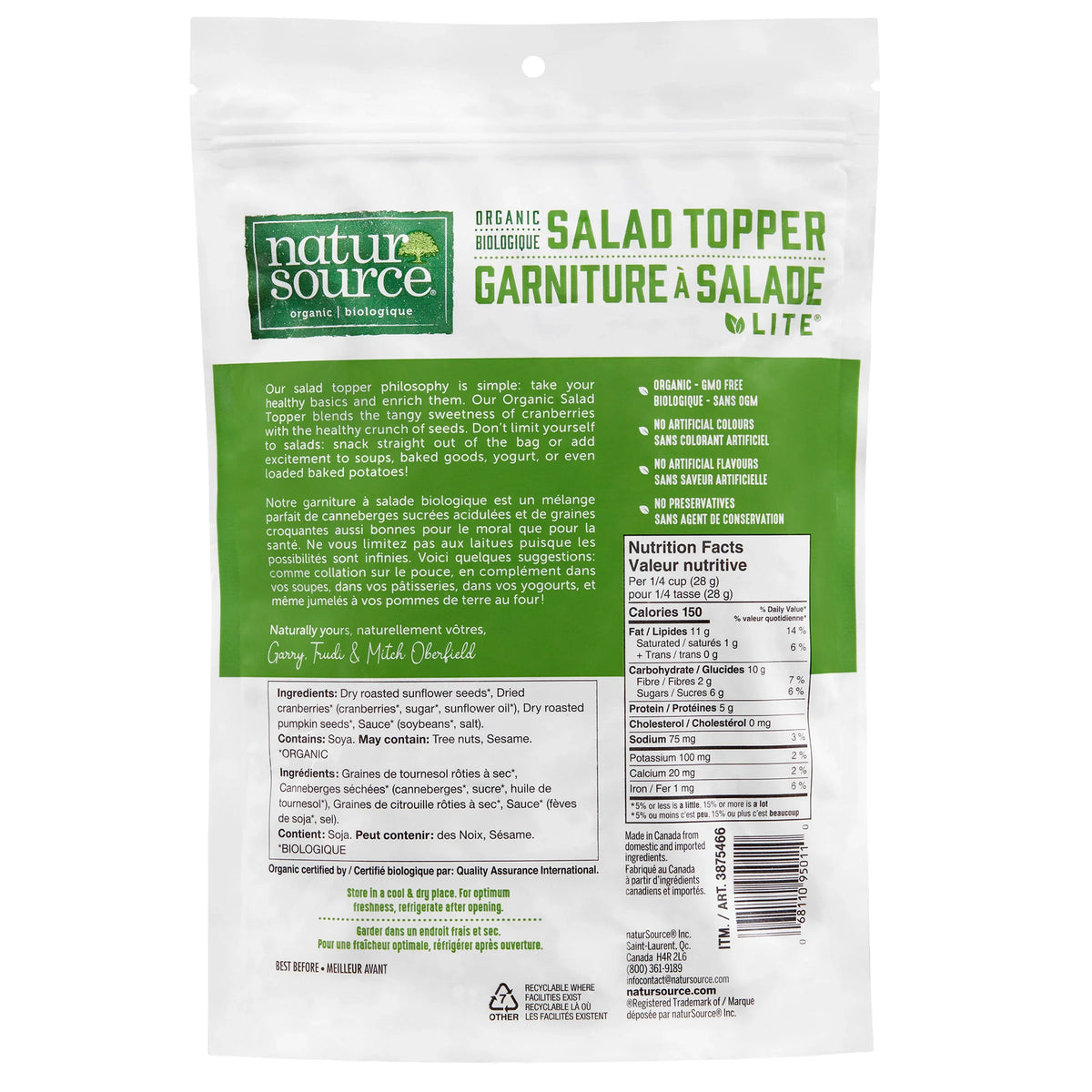 NaturSource 有機 Salad Topper Lite 沙律果仁籽混合配料 (1kg) | 海外代購-Food-FIT MART 香港智能健康及運動生活用品專門店：筋膜槍、瑜伽輔助工具、智能健身設備