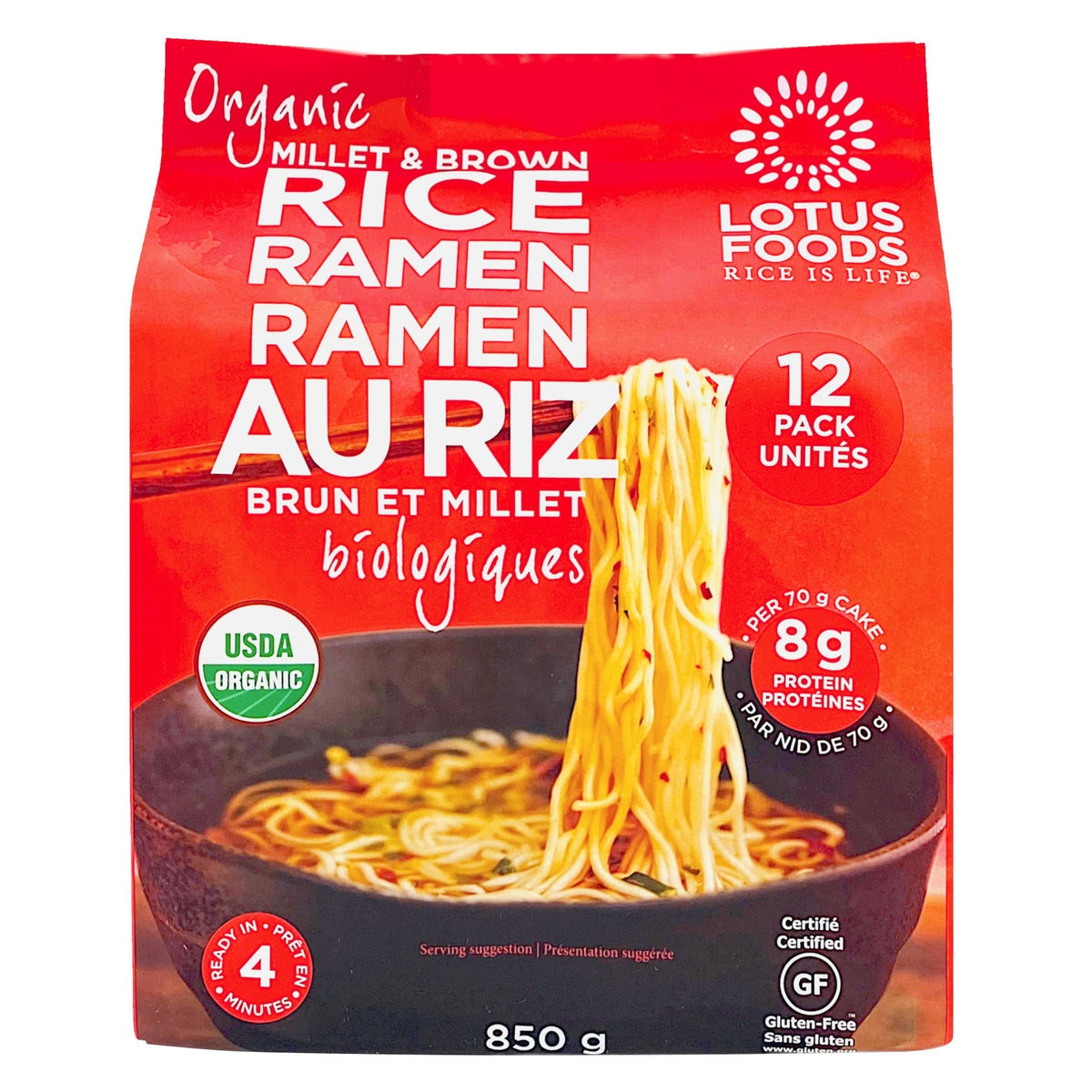 有機小米糙米拉麵 無麩質乾麵 (850g) 產品圖片 1－Fitmart 加拿大直送健康選品