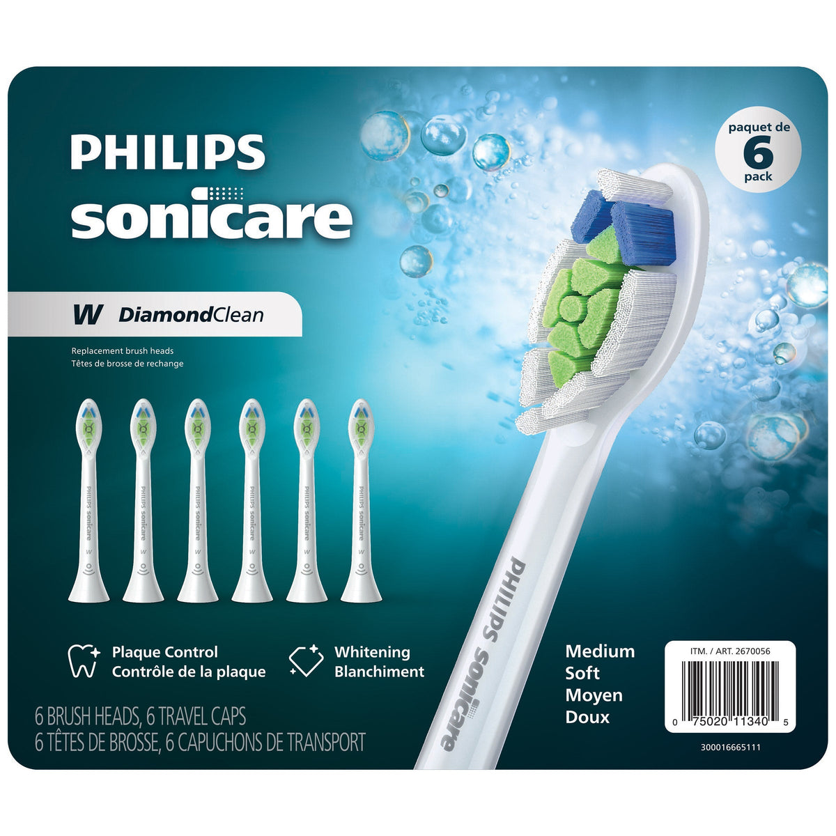 Philips Sonicare DiamondClean 原廠刷頭 6個｜深層潔齒配件－Fitmart 健康生活選品 圖片 3