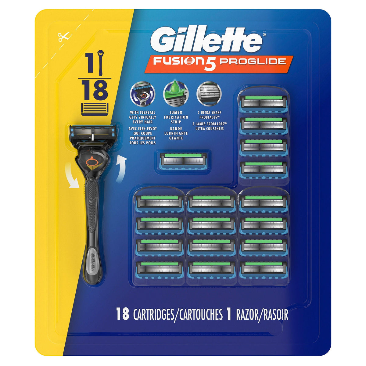 Gillette Fusion5 ProGlide 男士剃鬚套裝｜1手柄 + 18刀頭－Fitmart 健康生活選品 圖片 1
