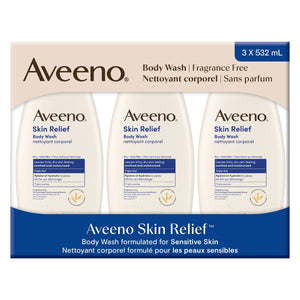 Aveeno Skin Relief 無香沐浴露｜運動後敏感肌清潔 532mL x 3－Fitmart 健康生活選品 圖片 1