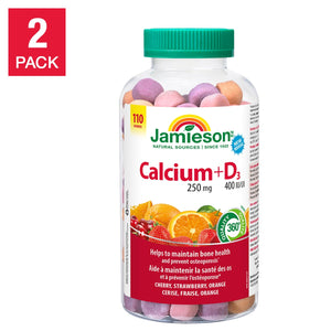Jamieson 鈣 + 維他命D3 軟糖 (110粒 x 2樽)-Supplements-FIT MART 香港智能健康及運動生活用品專門店：筋膜槍、瑜伽輔助工具、智能健身設備