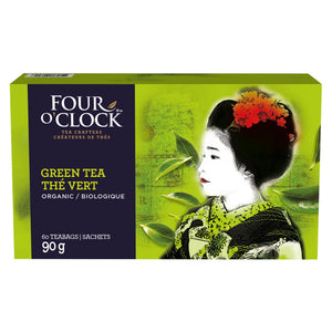 Four O'Clock 有機綠茶 茶包裝 (60包／90g) 產品圖片 1－Fitmart 加拿大直送健康選品