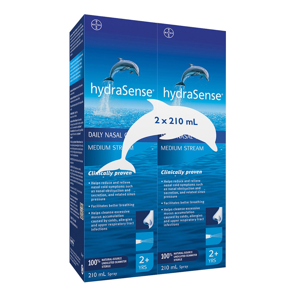 hydraSense 中流量天然海水洗鼻噴霧 (210mL x 2瓶) | 海外代購-Medicines-FIT MART 香港智能健康及運動生活用品專門店：筋膜槍、瑜伽輔助工具、智能健身設備