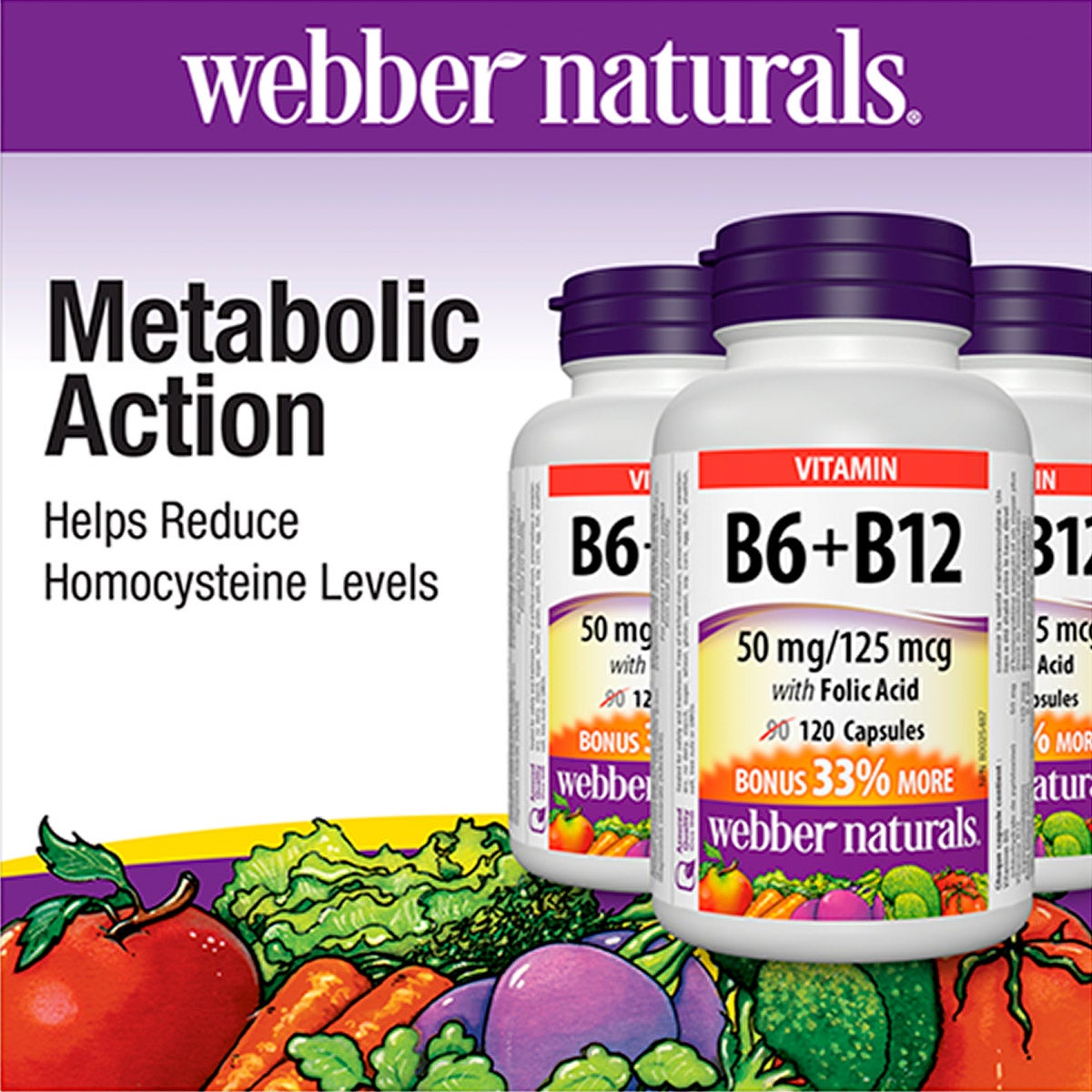 Webber Naturals 維他命B6 + B12 + 葉酸膠囊 (120粒 x 3樽) | 海外代購-Supplements-FIT MART 香港智能健康及運動生活用品專門店：筋膜槍、瑜伽輔助工具、智能健身設備