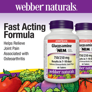Webber Naturals 葡萄糖胺 + NEM® 天然蛋殼膜片 (60片 x 2樽)-Supplements-FIT MART 香港智能健康及運動生活用品專門店：筋膜槍、瑜伽輔助工具、智能健身設備