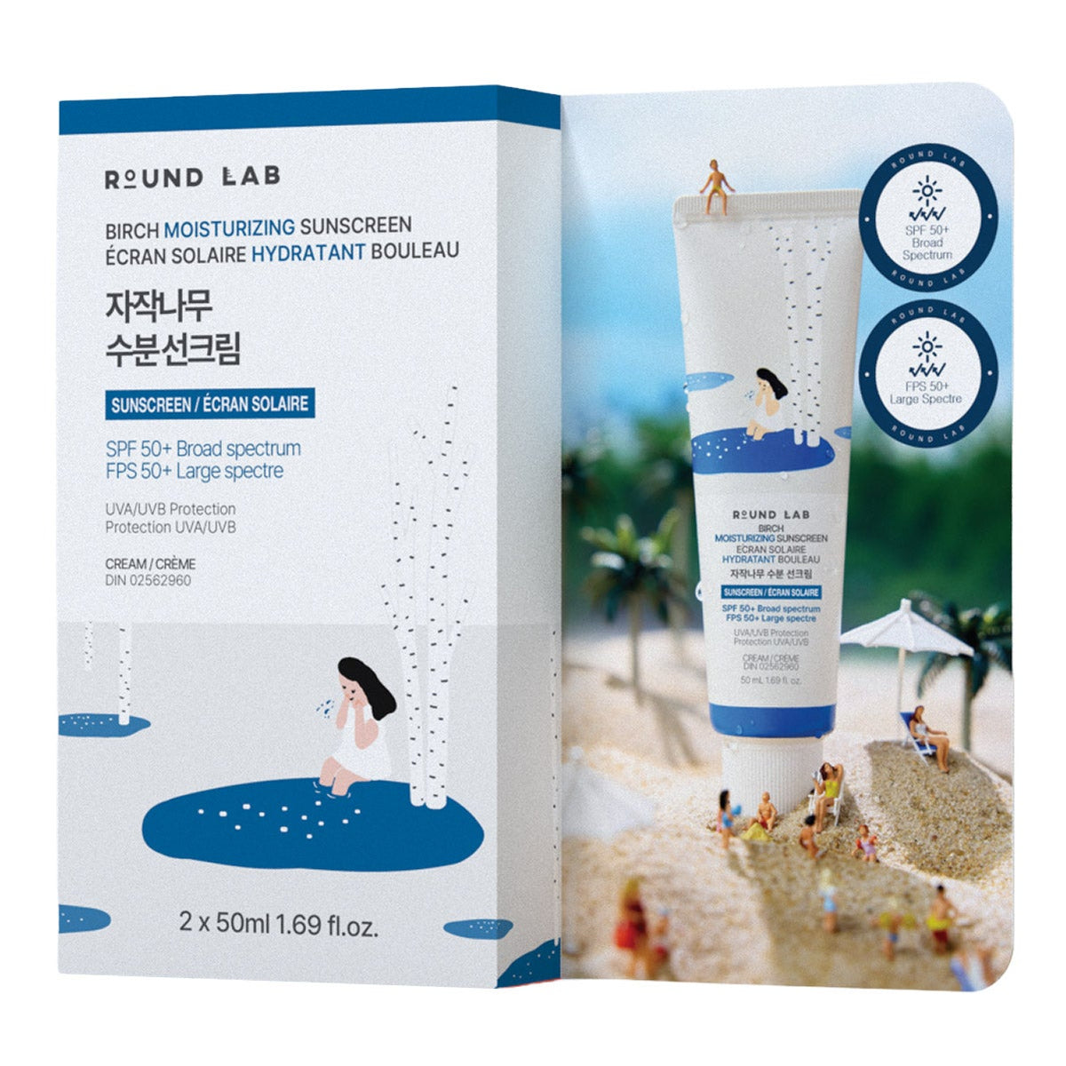 Round Lab 白樺保濕防曬 SPF 50+｜運動戶外防護 50mL x 2－Fitmart 健康生活選品 圖片 2