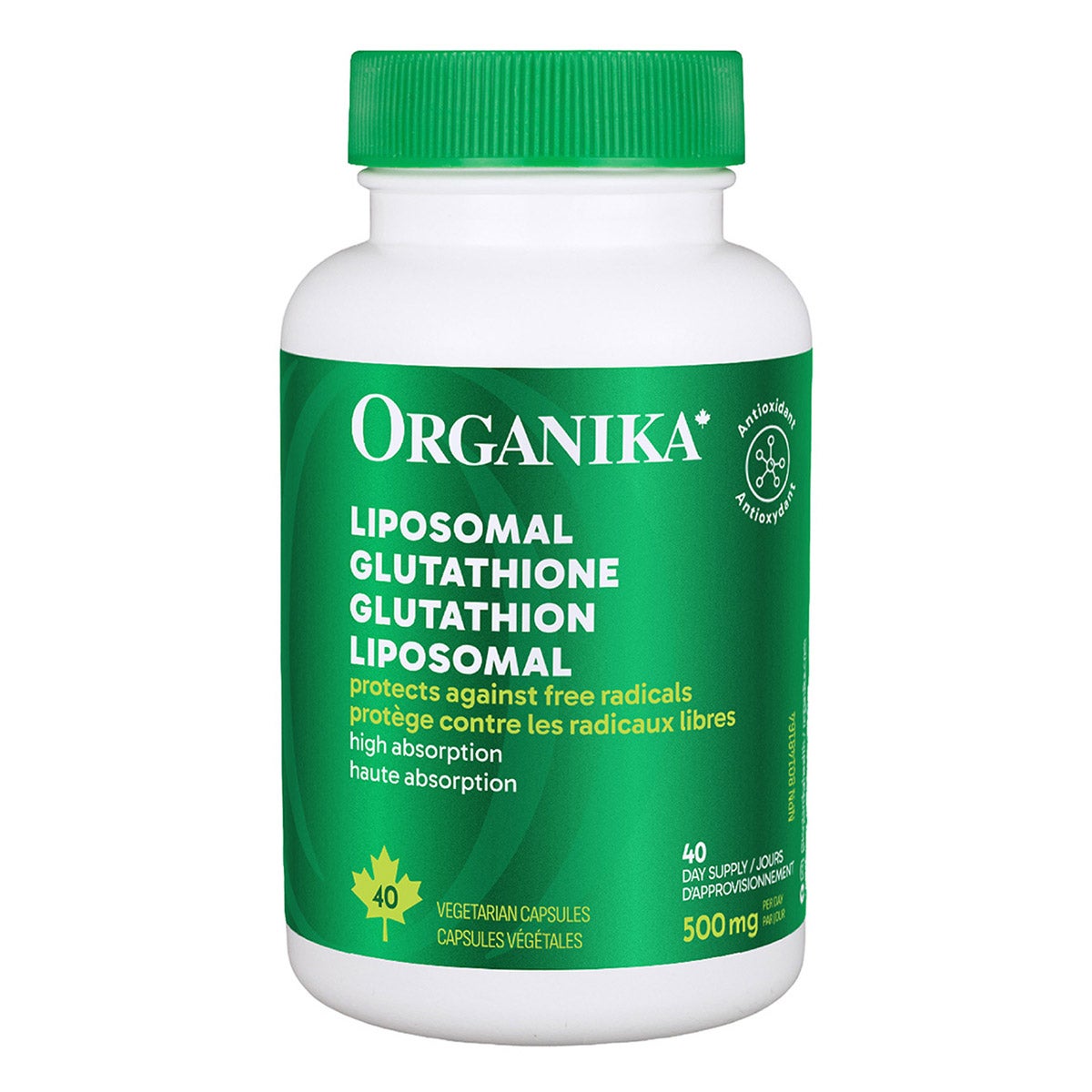 Organika 脂質體穀胱甘肽 500mg 素食膠囊 (40粒)-Supplements-FIT MART 香港智能健康及運動生活用品專門店：筋膜槍、瑜伽輔助工具、智能健身設備