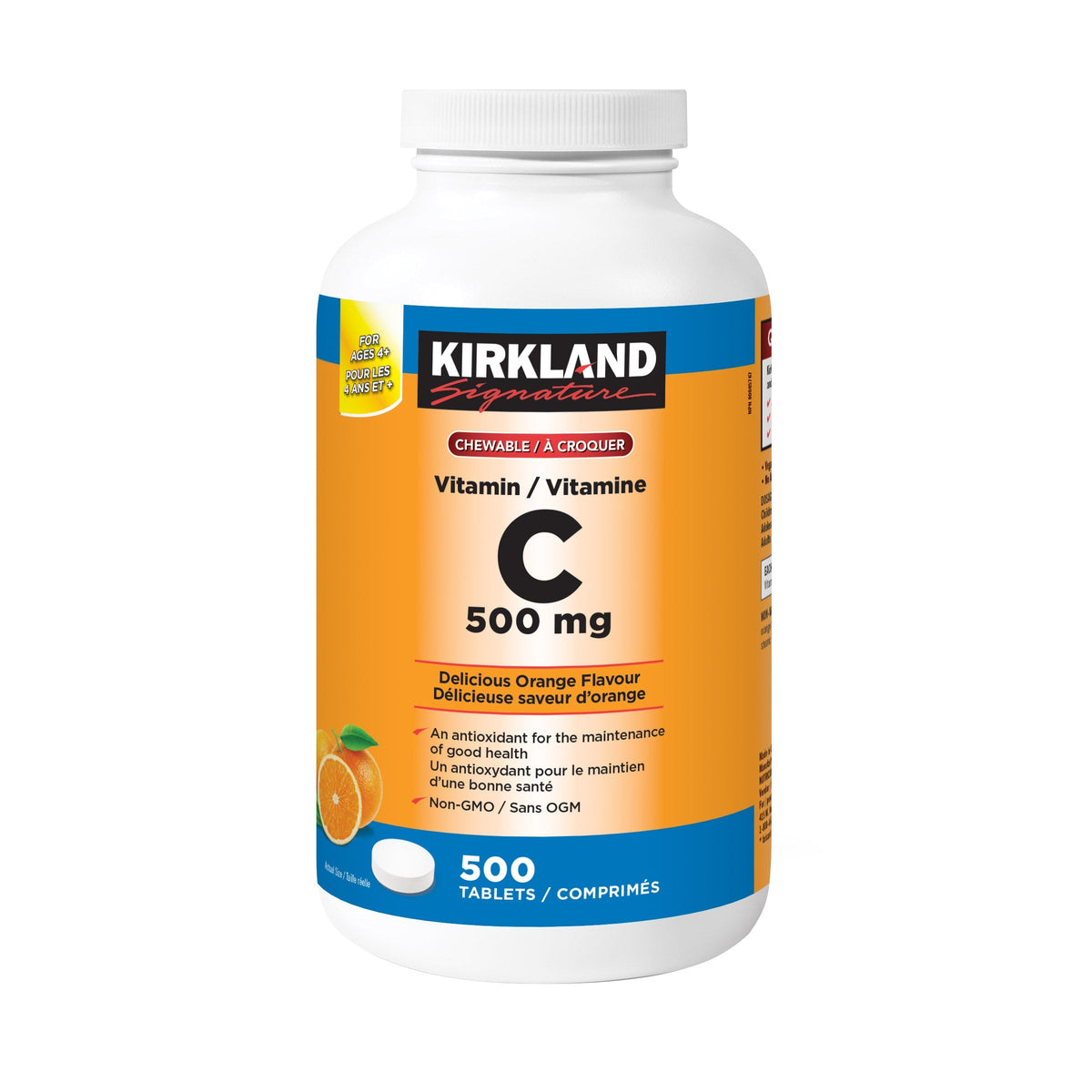 Kirkland Signature 維他命C 500mg 咀嚼片 (500片)-Supplements-FIT MART 香港智能健康及運動生活用品專門店：筋膜槍、瑜伽輔助工具、智能健身設備